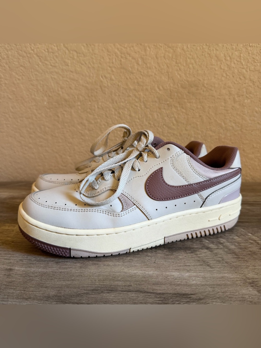 Nike Women's Gamma Force sneakers in light bone and smokey mauve colorway - Picture 2 of 11